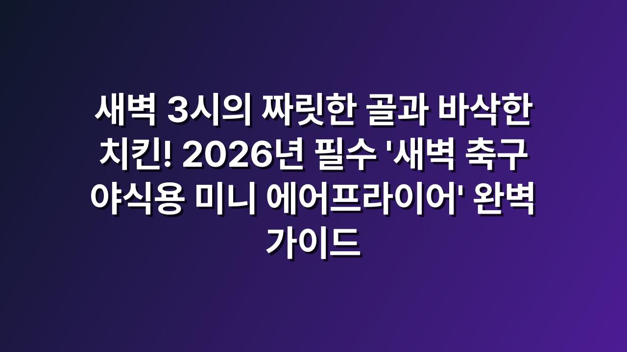 새벽 축구 경기 야식용 미니 에어프라이어