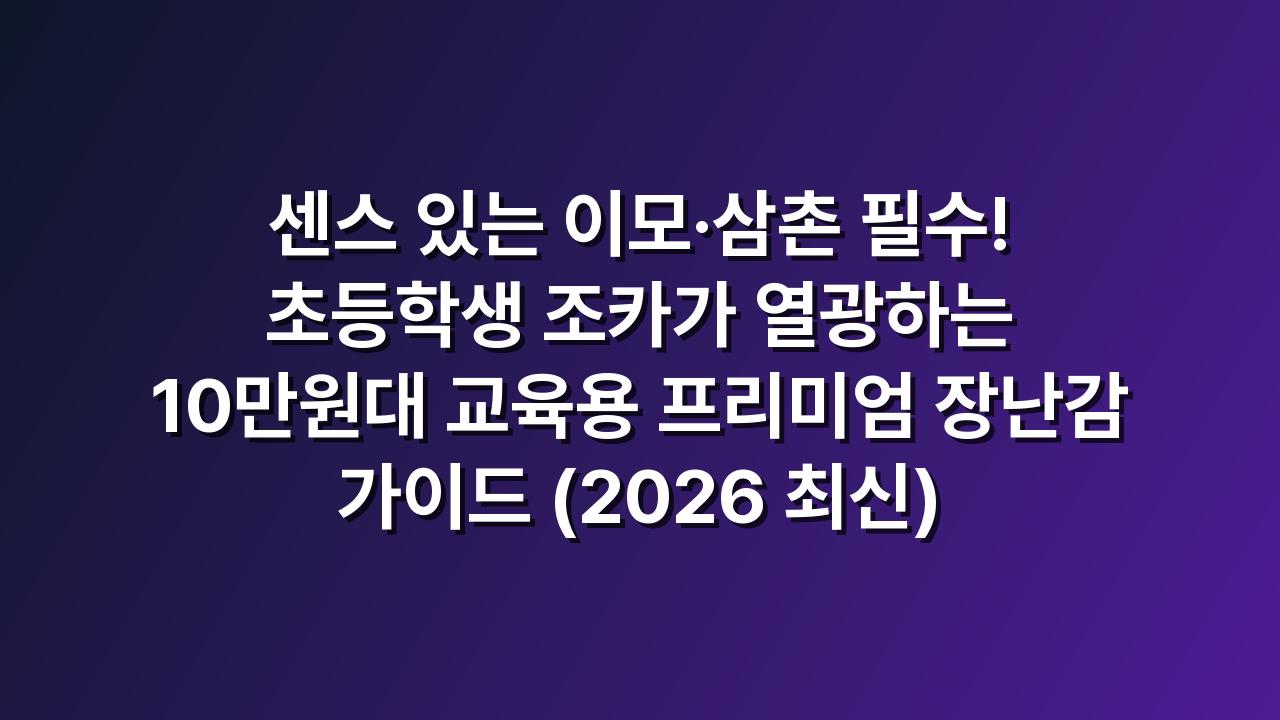 어린이날 초등학생 조카 10만원대 교육용 프리미엄 장난감