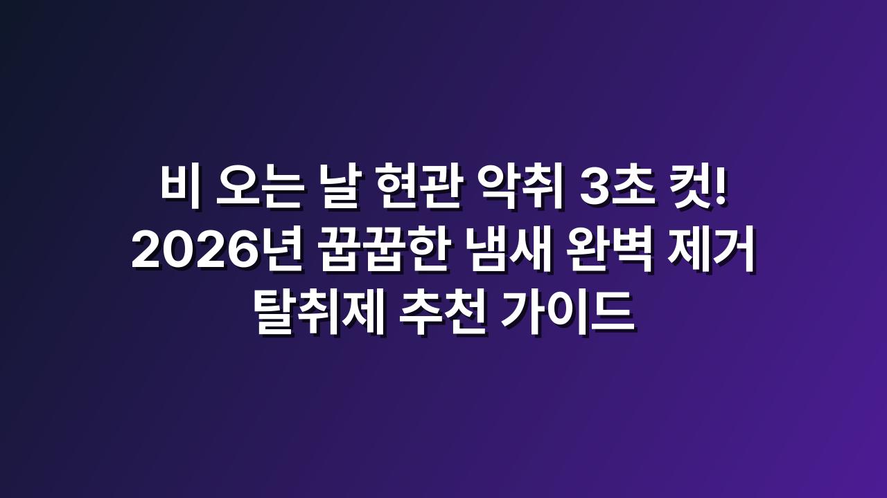 비오는 날 현관 꿉꿉한 냄새 완벽 제거 탈취제